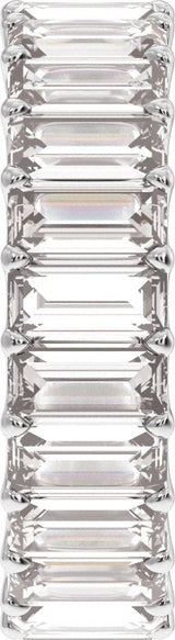 Platinum Straight Baguette Lab-Grown Diamond Low Profile Eternity Band - 5x2.5mm Stones - view 4