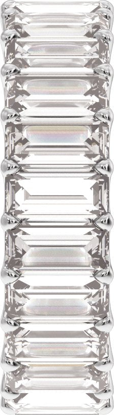 Platinum Straight Baguette Lab-Grown Diamond Low Profile Eternity Band - 5x2.5mm Stones - view 4