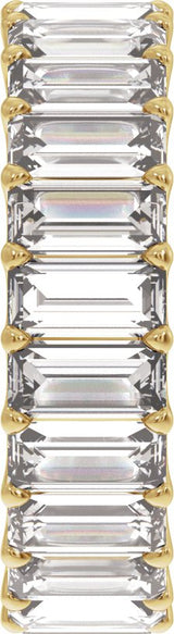 14K Gold Straight Baguette Lab-Grown Diamond Low Profile Eternity Band - 5x2.5mm Stones - Yellow Gold - view 4