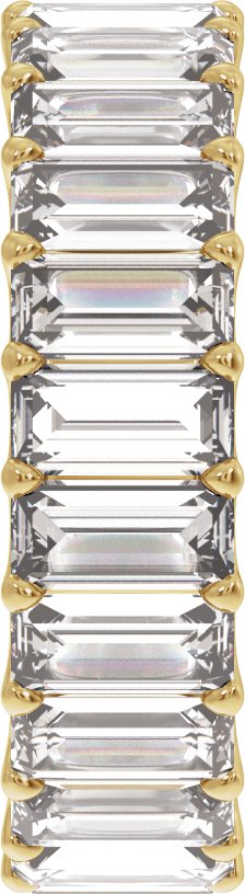 14K Gold Straight Baguette Lab-Grown Diamond Low Profile Eternity Band - 5x2.5mm Stones - Yellow Gold - view 4