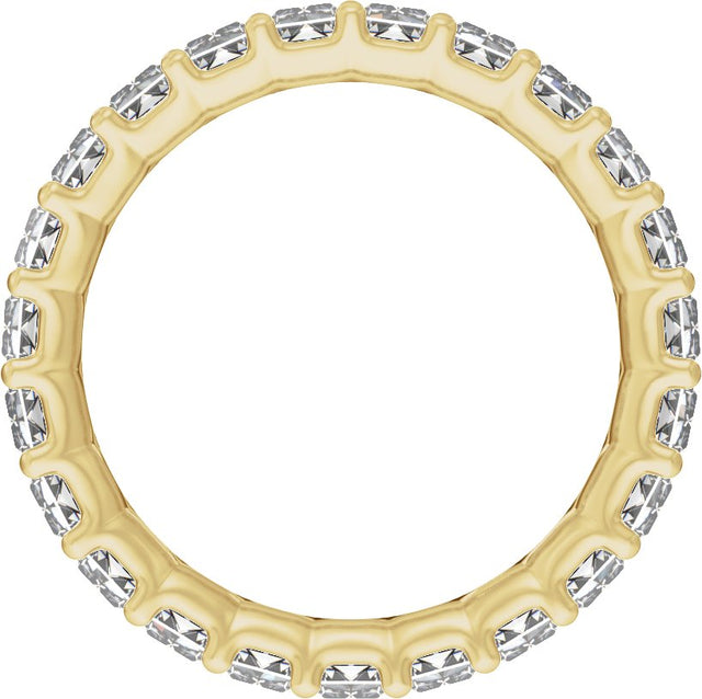 14K Gold Straight Baguette Lab-Grown Diamond Low Profile Eternity Band - 5x2.5mm Stones - Yellow Gold - view 2