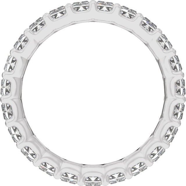 Platinum Straight Baguette Lab-Grown Diamond Low Profile Eternity Band - 5x2.5mm Stones - view 2