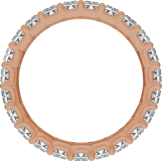 14K Gold Straight Baguette Lab-Grown Diamond Low Profile Eternity Band - 5x2.5mm Stones - Rose Gold - view 2
