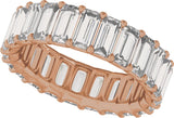 14K Gold Straight Baguette Lab-Grown Diamond Low Profile Eternity Band - 5x2.5mm Stones - Rose Gold - view 5