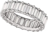 Platinum Straight Baguette Lab-Grown Diamond Low Profile Eternity Band - 5x2.5mm Stones - view 5