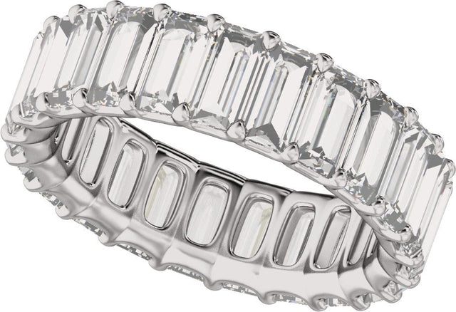 Platinum Straight Baguette Lab-Grown Diamond Low Profile Eternity Band - 5x2.5mm Stones - view 5