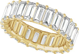 14K Gold Straight Baguette Lab-Grown Diamond Low Profile Eternity Band - 5x2.5mm Stones - Yellow Gold - view 5