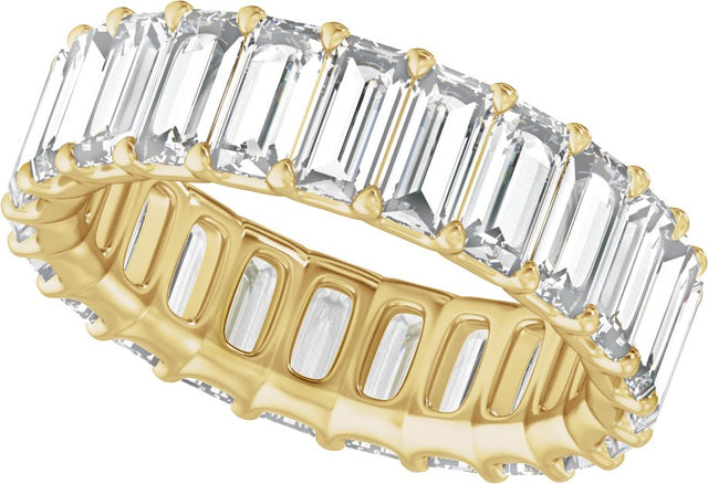 14K Gold Straight Baguette Lab-Grown Diamond Low Profile Eternity Band - 5x2.5mm Stones - Yellow Gold - view 5