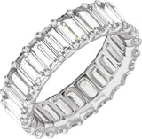 14K Gold Straight Baguette Lab-Grown Diamond Low Profile Eternity Band - 5x2.5mm Stones - White Gold