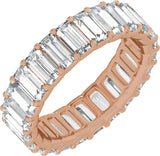 14K Gold Straight Baguette Lab-Grown Diamond Low Profile Eternity Band - 5x2.5mm Stones - Rose Gold