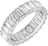 14K Gold Straight Baguette Lab-Grown Diamond Low Profile Eternity Band - 5x2.5mm Stones - White Gold