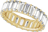 14K Gold Straight Baguette Lab-Grown Diamond Low Profile Eternity Band - 5x2.5mm Stones - Yellow Gold - view 5