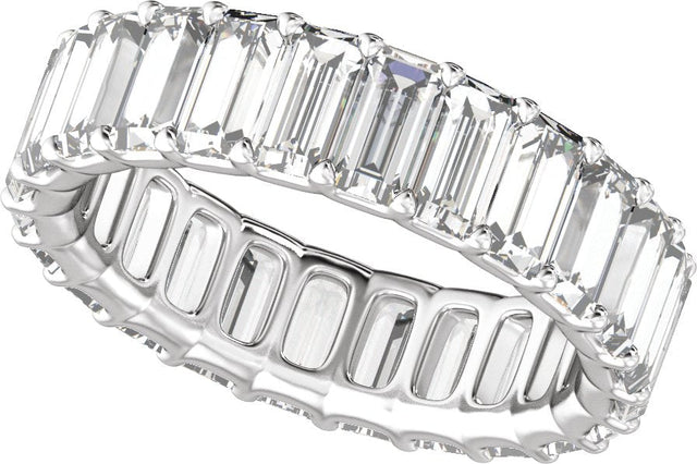 Platinum Straight Baguette Lab-Grown Diamond Low Profile Eternity Band - 5x2.5mm Stones - view 5