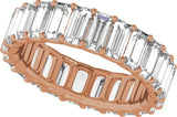 14K Gold Straight Baguette Lab-Grown Diamond Low Profile Eternity Band - 5x2.5mm Stones - Rose Gold - view 5