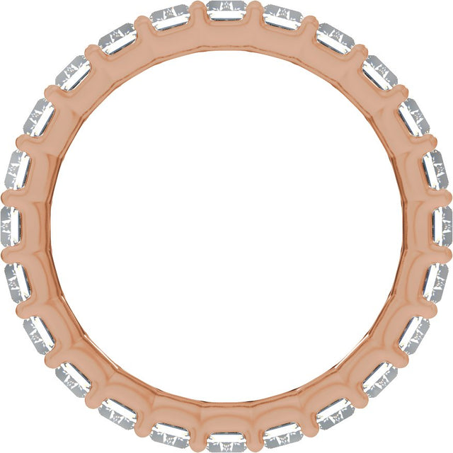 14K Gold Straight Baguette Lab-Grown Diamond Low Profile Eternity Band - 5x2.5mm Stones - Rose Gold - view 2