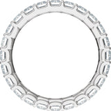 Platinum Straight Baguette Lab-Grown Diamond Low Profile Eternity Band - 5x2.5mm Stones - view 2