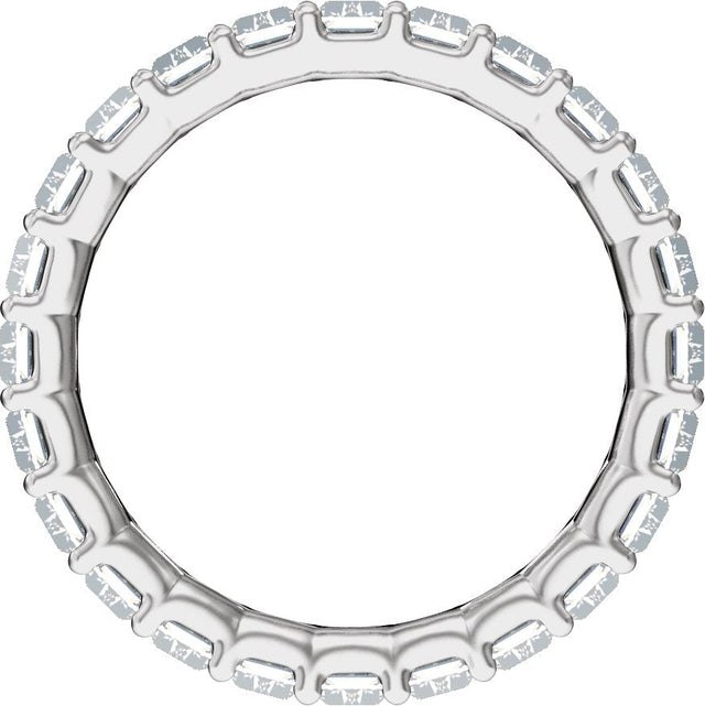 Platinum Straight Baguette Lab-Grown Diamond Low Profile Eternity Band - 5x2.5mm Stones - view 2