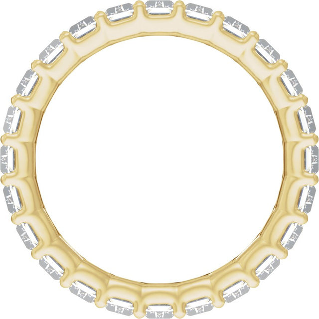 14K Gold Straight Baguette Lab-Grown Diamond Low Profile Eternity Band - 5x2.5mm Stones - Yellow Gold - view 2