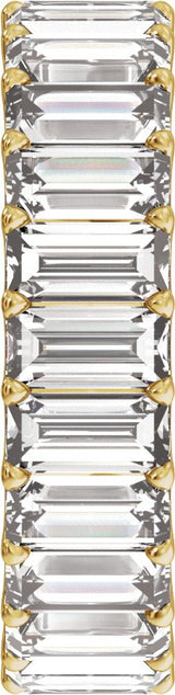 14K Gold Straight Baguette Lab-Grown Diamond Low Profile Eternity Band - 5x2.5mm Stones - Yellow Gold - view 4