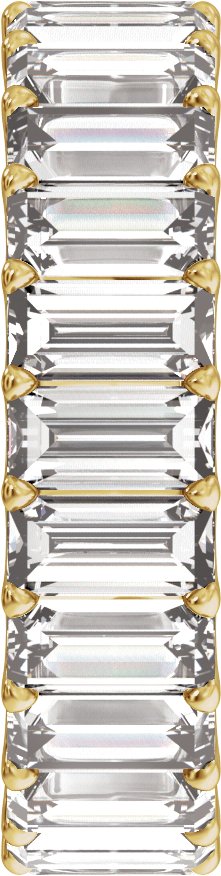 14K Gold Straight Baguette Lab-Grown Diamond Low Profile Eternity Band - 5x2.5mm Stones - Yellow Gold - view 4