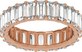 14K Gold Straight Baguette Lab-Grown Diamond Low Profile Eternity Band - 5x2.5mm Stones - Rose Gold - view 3