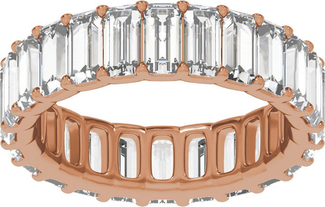 14K Gold Straight Baguette Lab-Grown Diamond Low Profile Eternity Band - 5x2.5mm Stones - Rose Gold - view 3