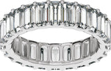 Platinum Straight Baguette Lab-Grown Diamond Low Profile Eternity Band - 5x2.5mm Stones - view 3