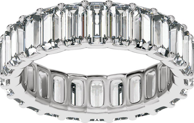 Platinum Straight Baguette Lab-Grown Diamond Low Profile Eternity Band - 5x2.5mm Stones - view 3