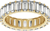 14K Gold Straight Baguette Lab-Grown Diamond Low Profile Eternity Band - 5x2.5mm Stones - Yellow Gold - view 3