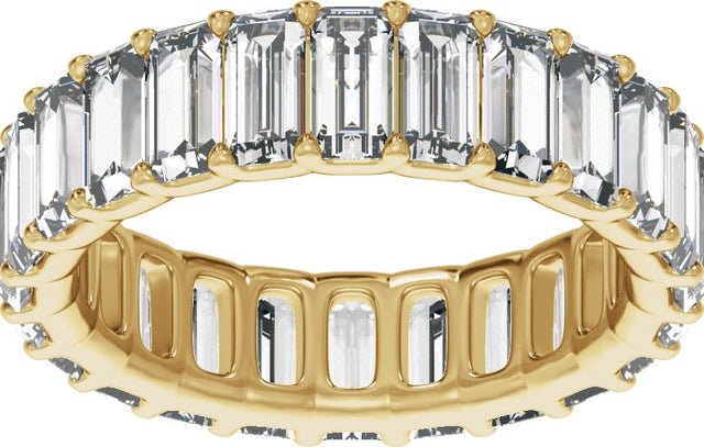 14K Gold Straight Baguette Lab-Grown Diamond Low Profile Eternity Band - 5x2.5mm Stones - Yellow Gold - view 3