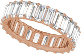 14K Gold Straight Baguette Lab-Grown Diamond Low Profile Eternity Band - 5x2.5mm Stones - Rose Gold - view 4
