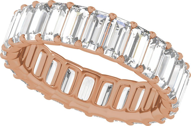 14K Gold Straight Baguette Lab-Grown Diamond Low Profile Eternity Band - 5x2.5mm Stones - Rose Gold - view 4