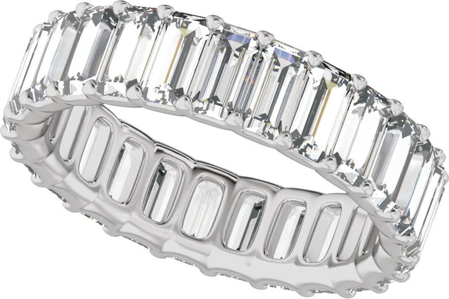 Platinum Straight Baguette Lab-Grown Diamond Low Profile Eternity Band - 5x2.5mm Stones - view 5