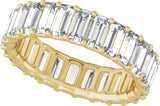 14K Gold Straight Baguette Lab-Grown Diamond Low Profile Eternity Band - 5x2.5mm Stones - Yellow Gold - view 4
