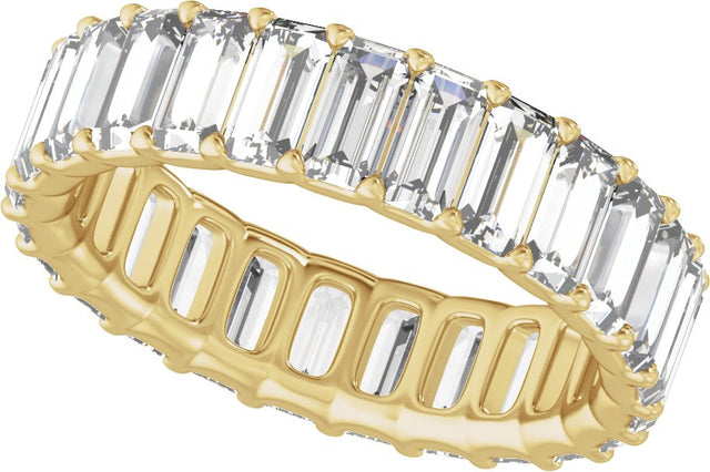 14K Gold Straight Baguette Lab-Grown Diamond Low Profile Eternity Band - 5x2.5mm Stones - Yellow Gold - view 4