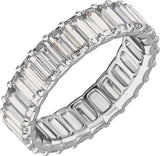 Platinum Straight Baguette Lab-Grown Diamond Low Profile Eternity Band - 5x2.5mm Stones