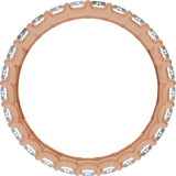 14K Gold Straight Baguette Lab-Grown Diamond Low Profile Eternity Band - 5x2.5mm Stones - Rose Gold - view 2
