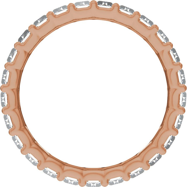 14K Gold Straight Baguette Lab-Grown Diamond Low Profile Eternity Band - 5x2.5mm Stones - Rose Gold - view 2