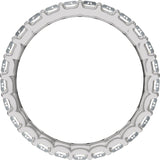 Platinum Straight Baguette Lab-Grown Diamond Low Profile Eternity Band - 5x2.5mm Stones - view 2