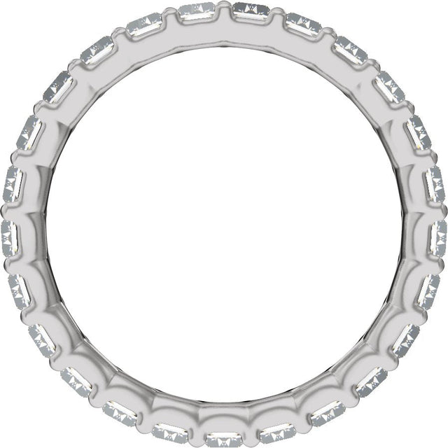 Platinum Straight Baguette Lab-Grown Diamond Low Profile Eternity Band - 5x2.5mm Stones - view 2