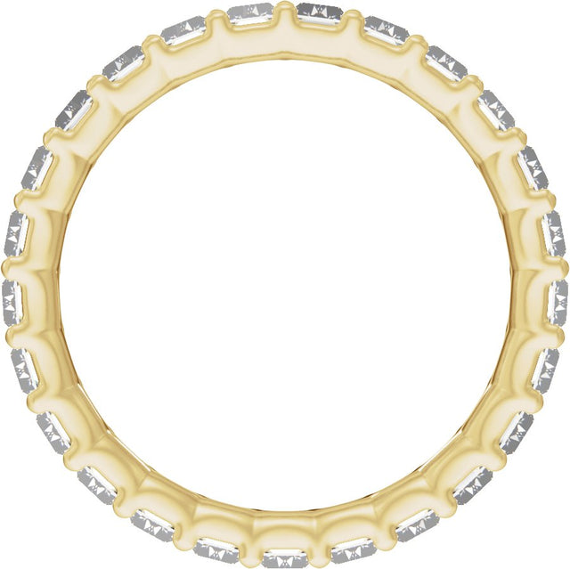 14K Gold Straight Baguette Lab-Grown Diamond Low Profile Eternity Band - 5x2.5mm Stones - Yellow Gold - view 2