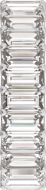 Platinum Straight Baguette Lab-Grown Diamond Low Profile Eternity Band - 5x2.5mm Stones - view 4