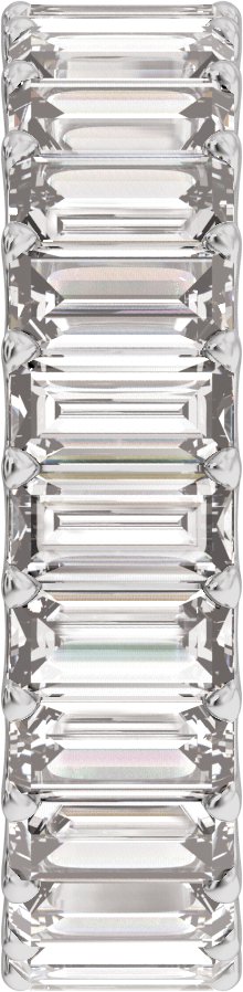 Platinum Straight Baguette Lab-Grown Diamond Low Profile Eternity Band - 5x2.5mm Stones - view 4
