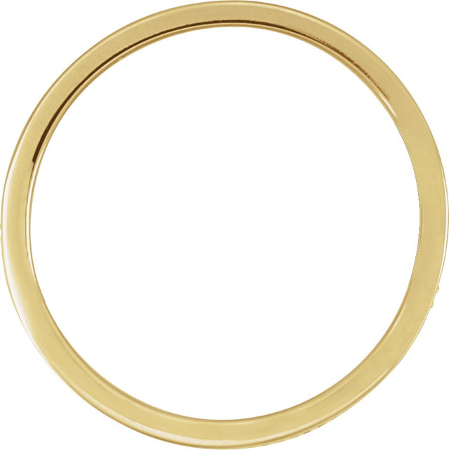 14K Gold Round Lab-Grown Diamond Accented Band - 1.2mm Stones - Yellow Gold - view 2