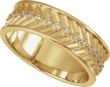 14K Gold Round Lab-Grown Diamond Accented Band - 1.2mm Stones - Yellow Gold - view 4
