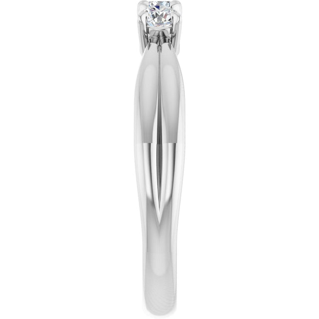 14K Gold Round Lab-Grown Diamond Three-Stone Anniversary Band - 1/4-1/2 CTW - White Gold - view 4