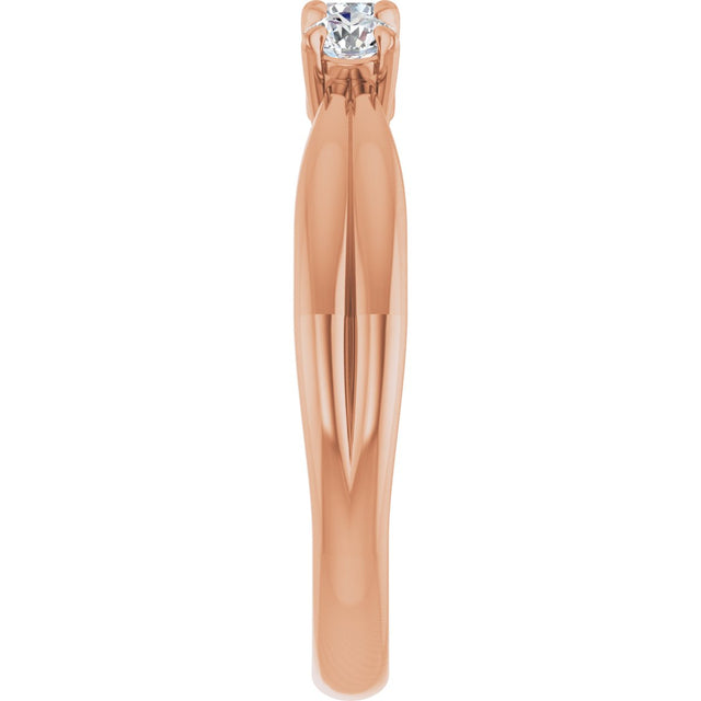 14K Gold Round Natural Diamond Three-Stone Anniversary Band - 1/4-1/2 CTW - Rose Gold - view 4
