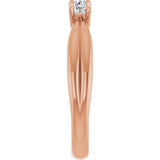 14K Gold Round Lab-Grown Diamond Three-Stone Anniversary Band - 1/4-1/2 CTW - Rose Gold - view 4