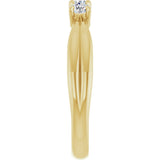 14K Gold Round Natural Diamond Three-Stone Anniversary Band - 1/4-1/2 CTW - Yellow Gold - view 4