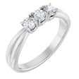 Platinum Round Natural Diamond Three-Stone Anniversary Band - 1/4-1/2 CTW